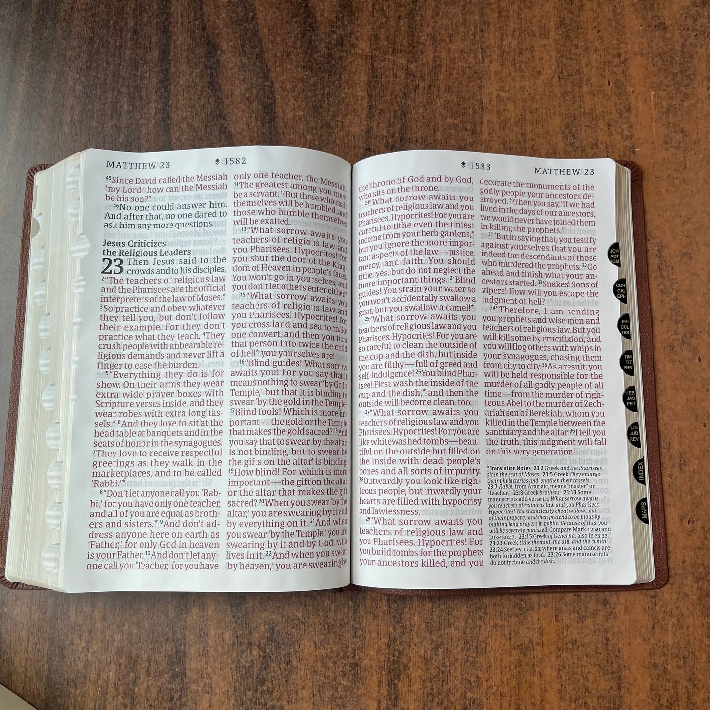 Personalized NLT Super Giant Print Bible Thumb Indexed - Brown Genuine Leather - Custom Imprinted with name, ISBN 9781496474308