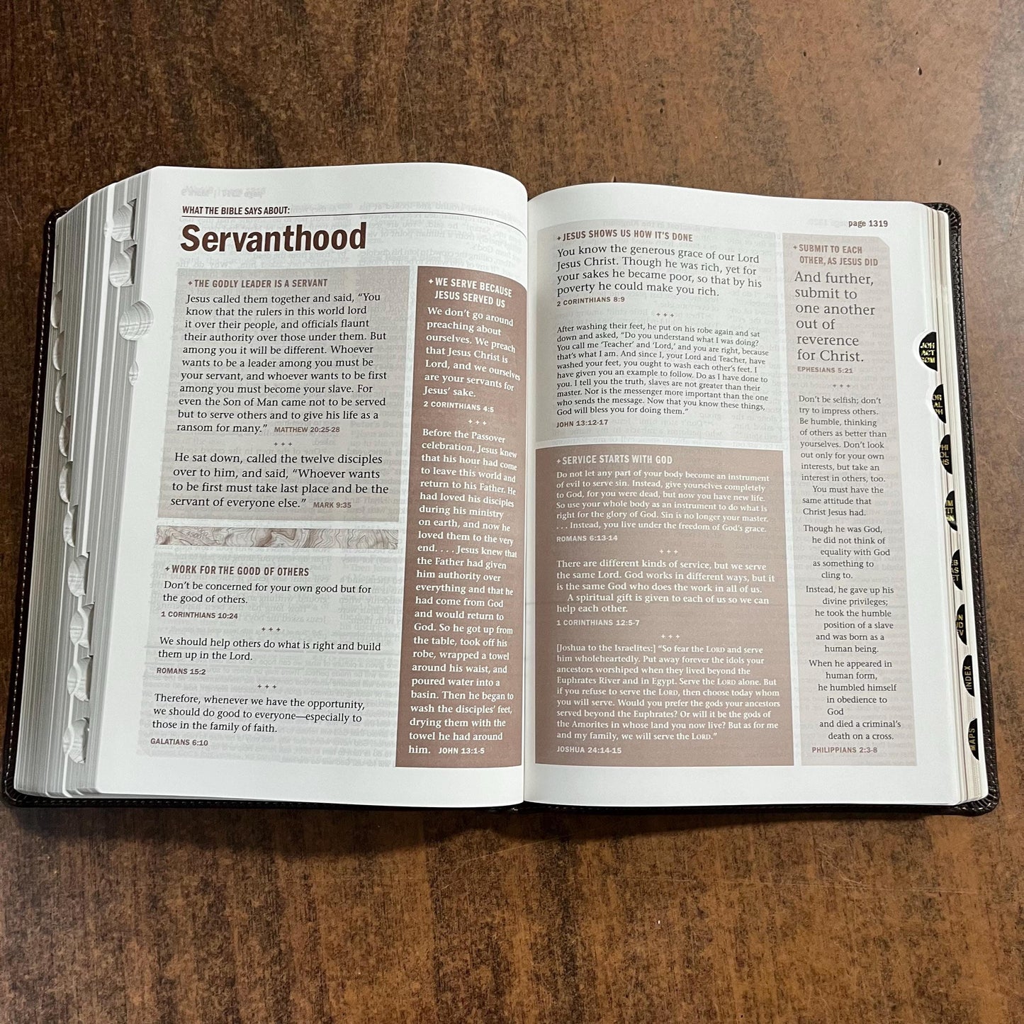 Personalized NLT Large Print Every Mans Devotional Bible Thumb Indexed - Rustic Brown LeatherLike - Custom Imprinted, name engraved bible