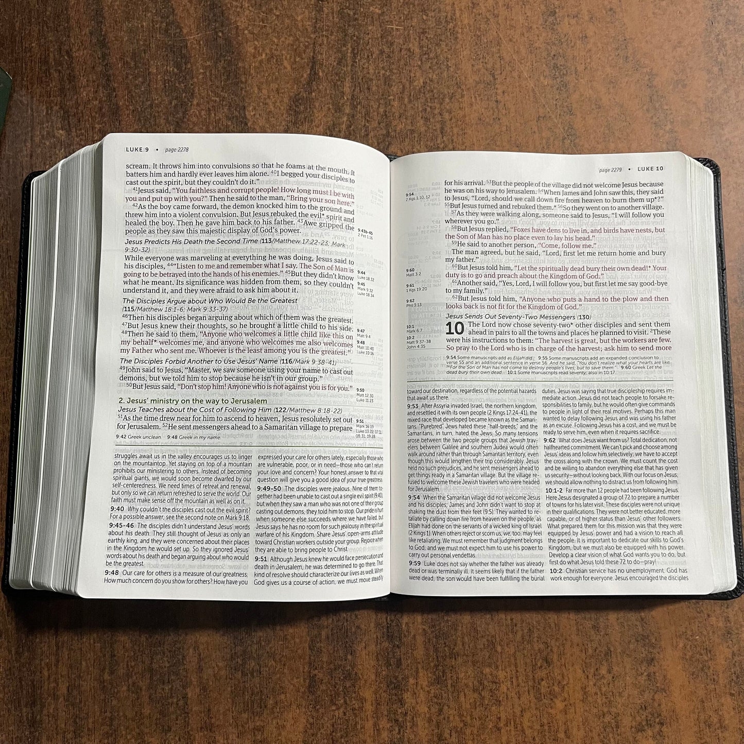 Personalized NLT Large Print Life Application Study Bible - Black / Onyx LeatherLike - Custom Imprinted with name, ISBN 9781496439376