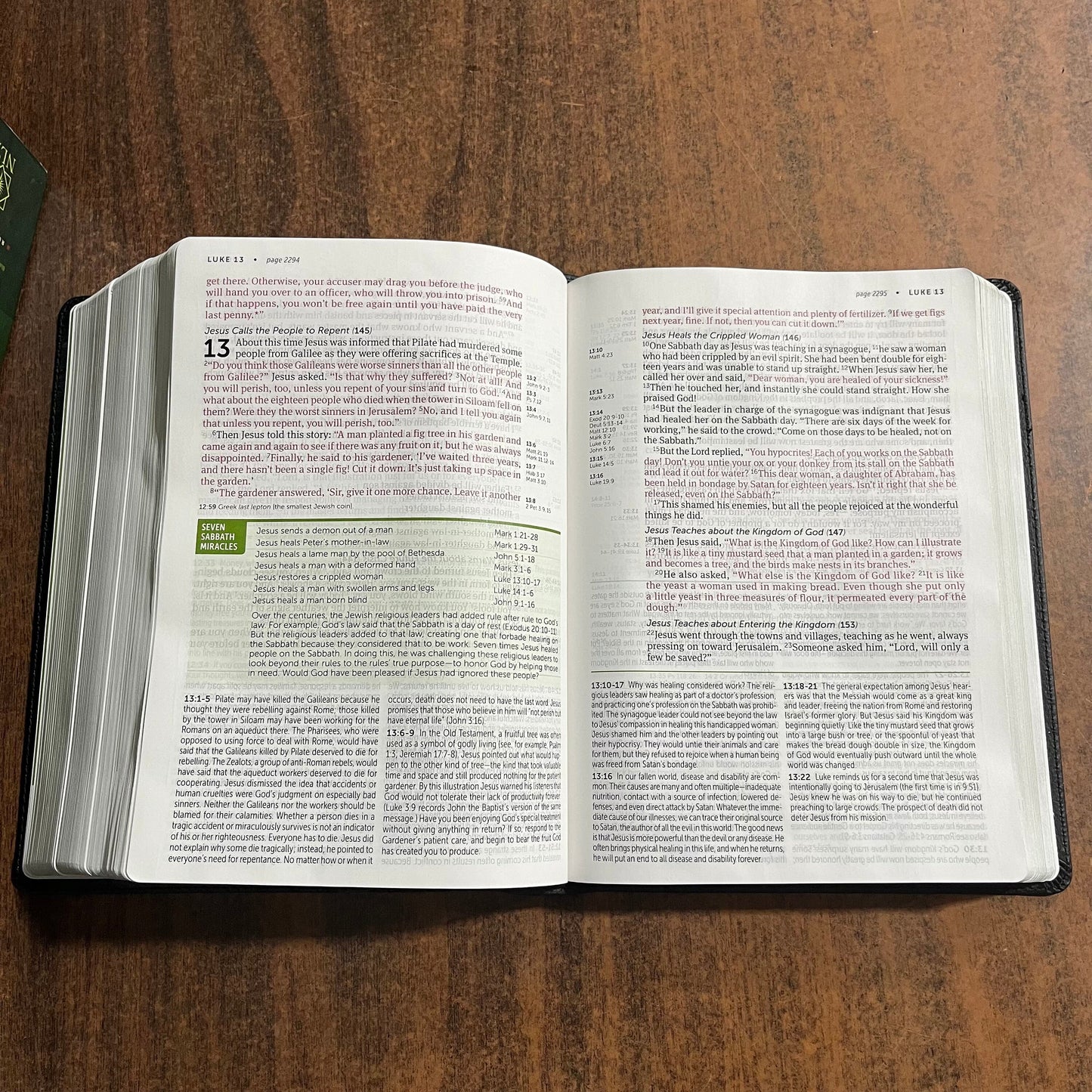 Personalized NLT Large Print Life Application Study Bible - Black / Onyx LeatherLike - Custom Imprinted with name, ISBN 9781496439376