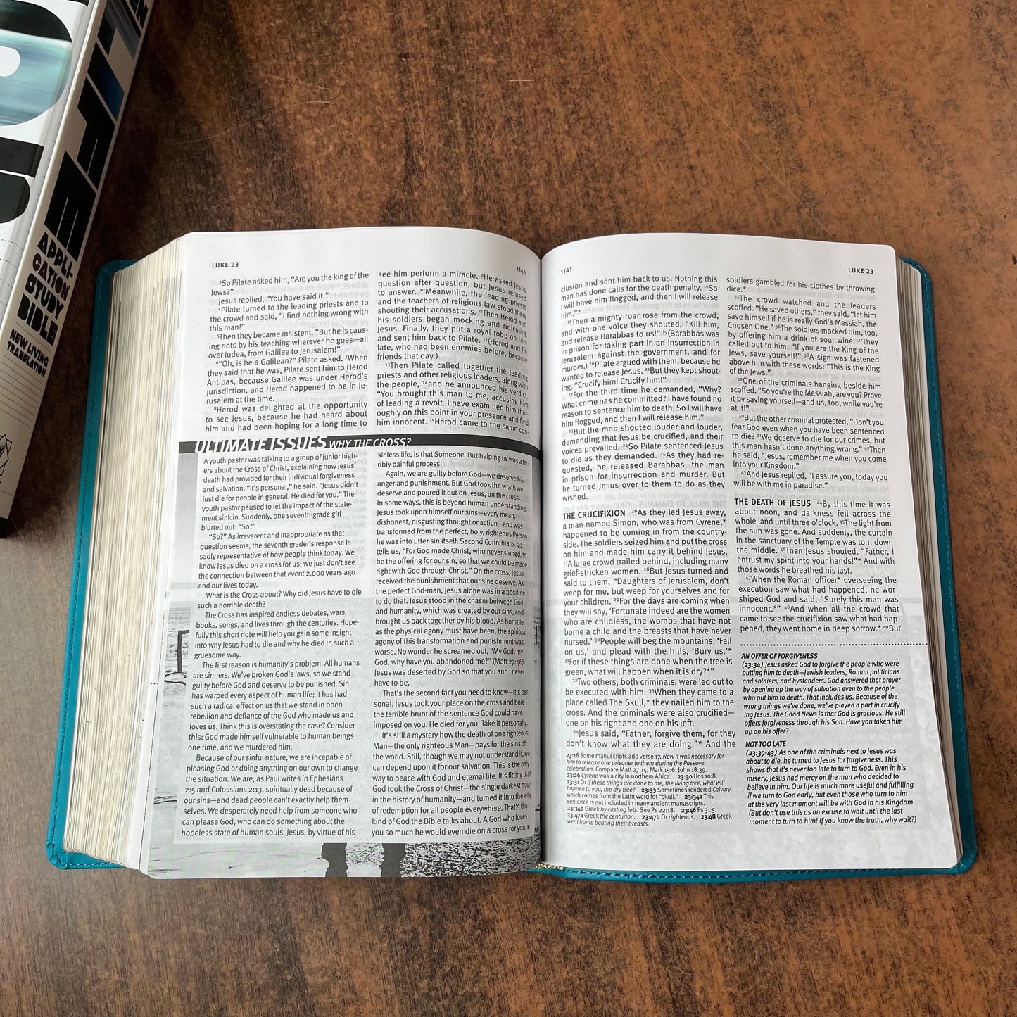Personalized NLT Teen Life Application Study Bible , Teal LeatherLike, Custom Imprinted with name engraved ISBN 9781496434319, Custom Imprinted with a name