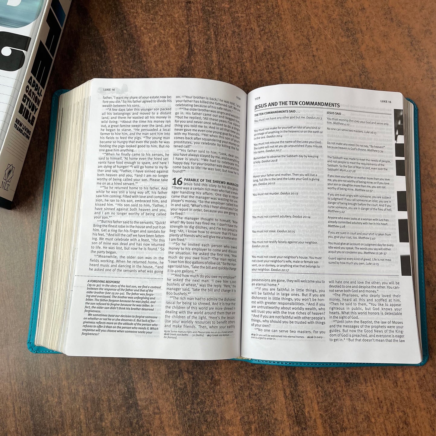 Personalized NLT Teen Life Application Study Bible , Teal LeatherLike, Custom Imprinted with name engraved ISBN 9781496434319, Custom Imprinted with a name