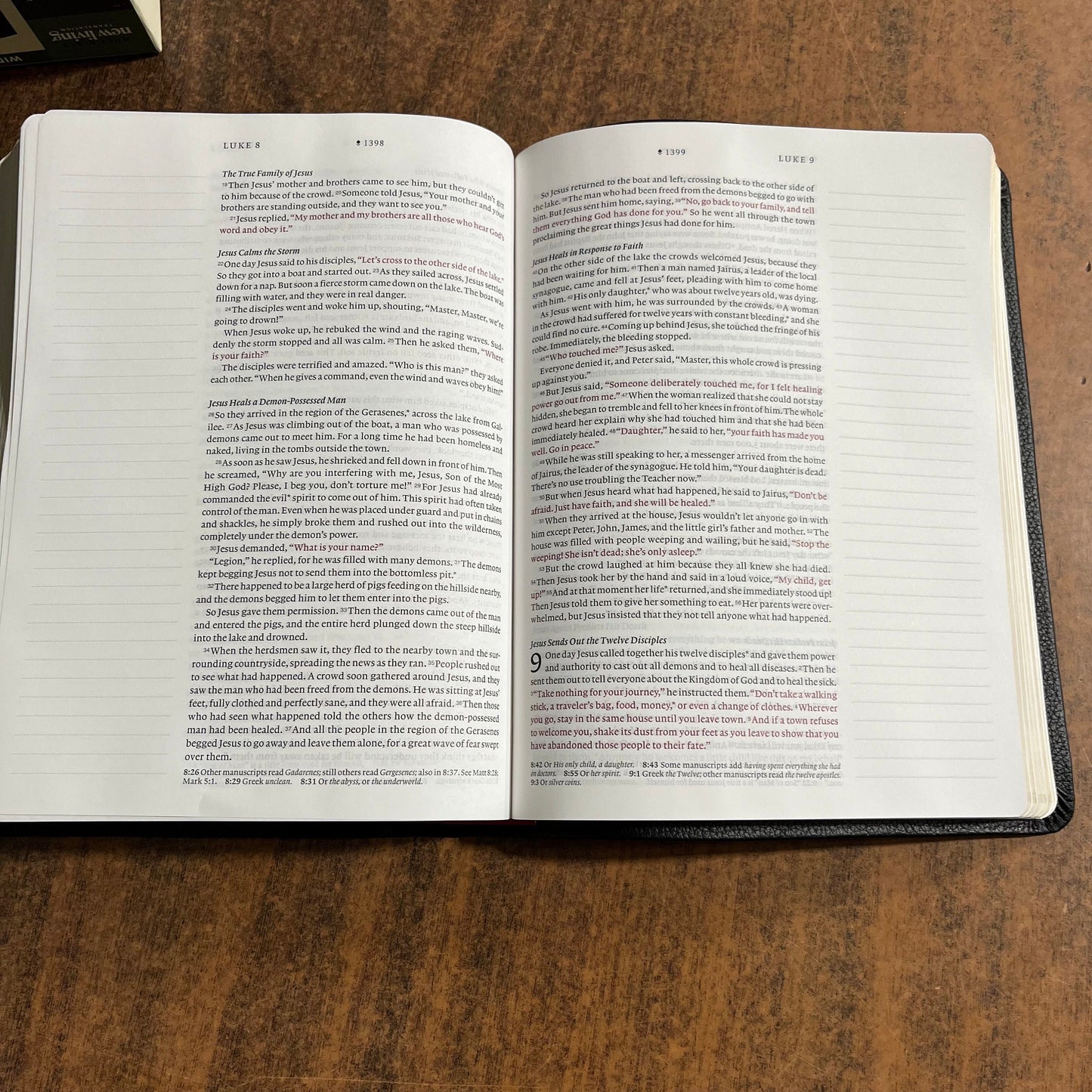 Personalized NLT Wide Margin Bible Journaling Edition - Black Genuine Leather - Custom Imprinted with name, Single Column 9781496474216