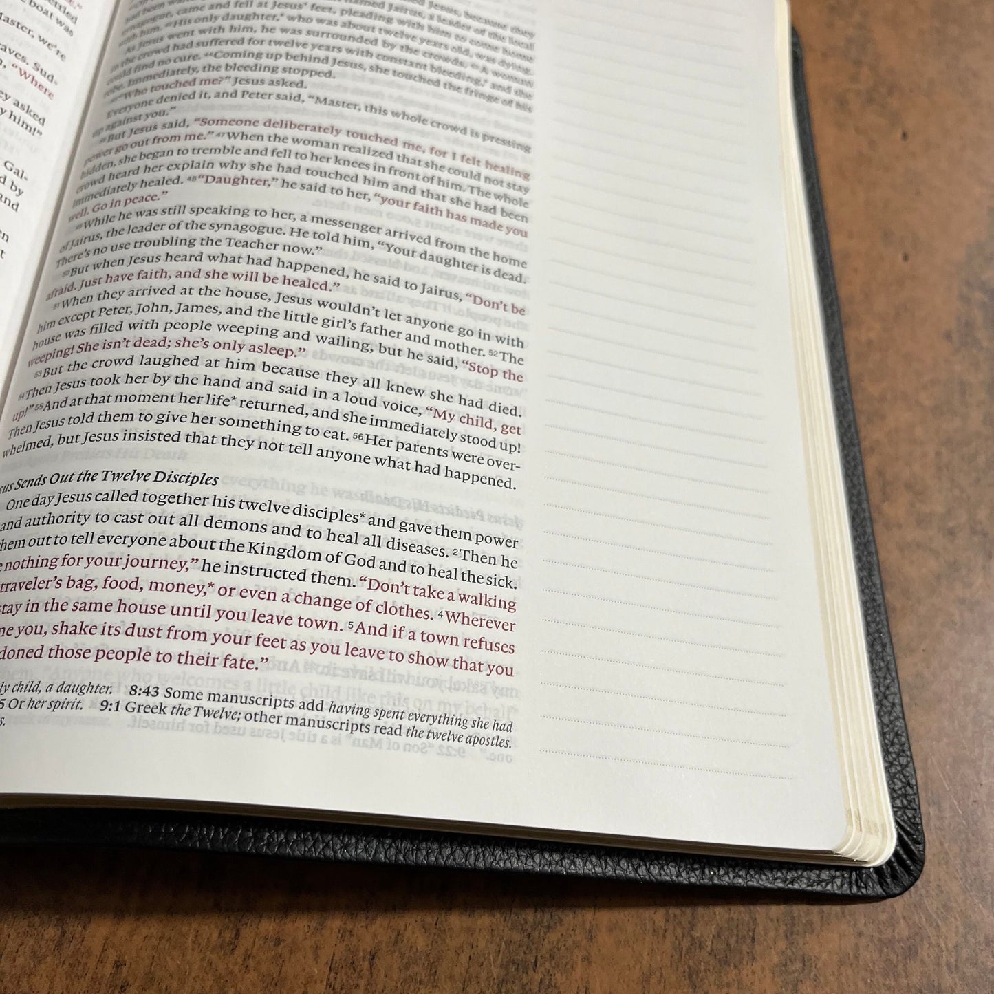 Personalized NLT Wide Margin Bible Journaling Edition - Black Genuine Leather - Custom Imprinted with name, Single Column 9781496474216