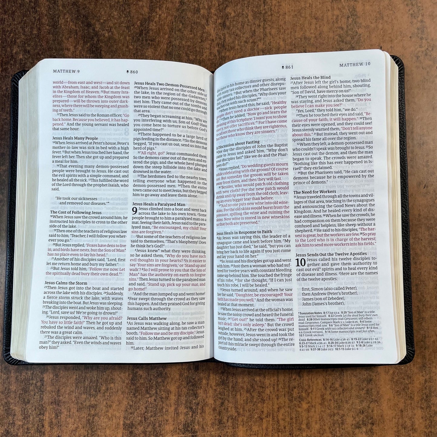 Personalized NLT Thinline Reference Bible - Black Genuine Leather - Custom Imprinted with name 9781496444868