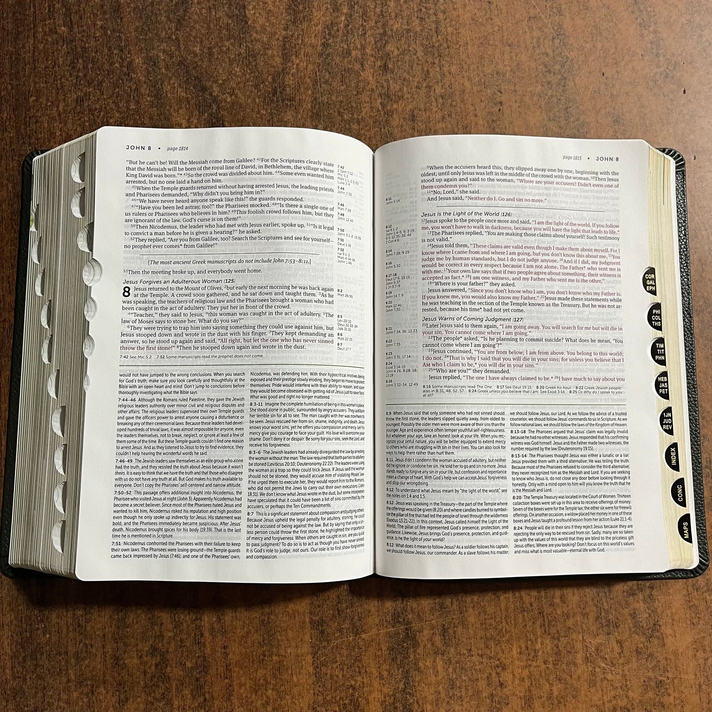 Personalized NLT Life Application Study Bible Thumb Indexed - Olive Green Genuine Leather - Custom Imprinted with a name ISBN 9781496479013