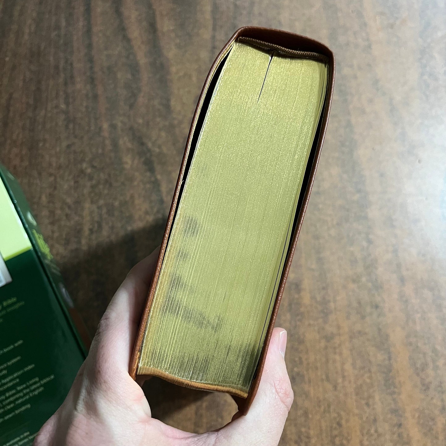 Personalized NLT Life Application Study Bible Thumb Indexed - Brown Genuine Leather - Custom Imprinted with a name ISBN 9781496479037