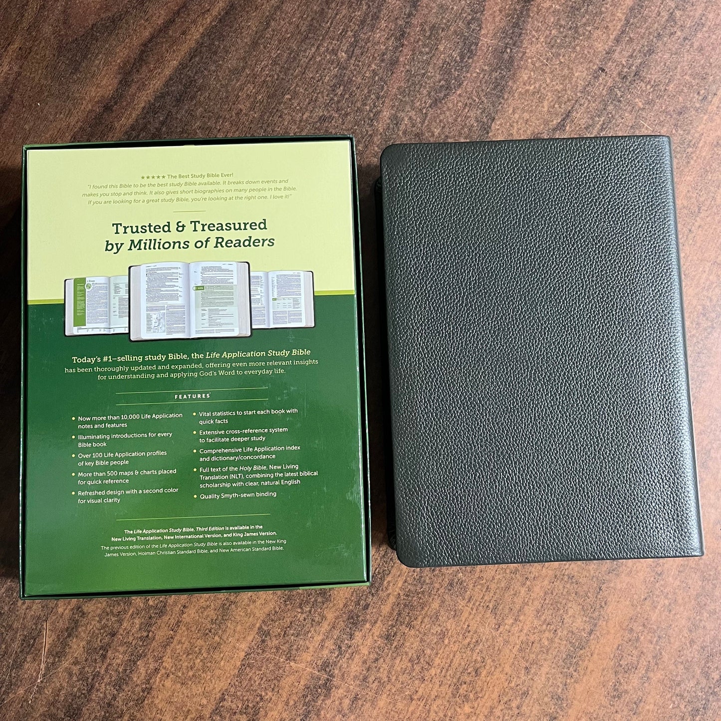 Personalized NLT Life Application Study Bible - Olive Green Genuine Leather - Custom Imprinted with a name 9781496479006