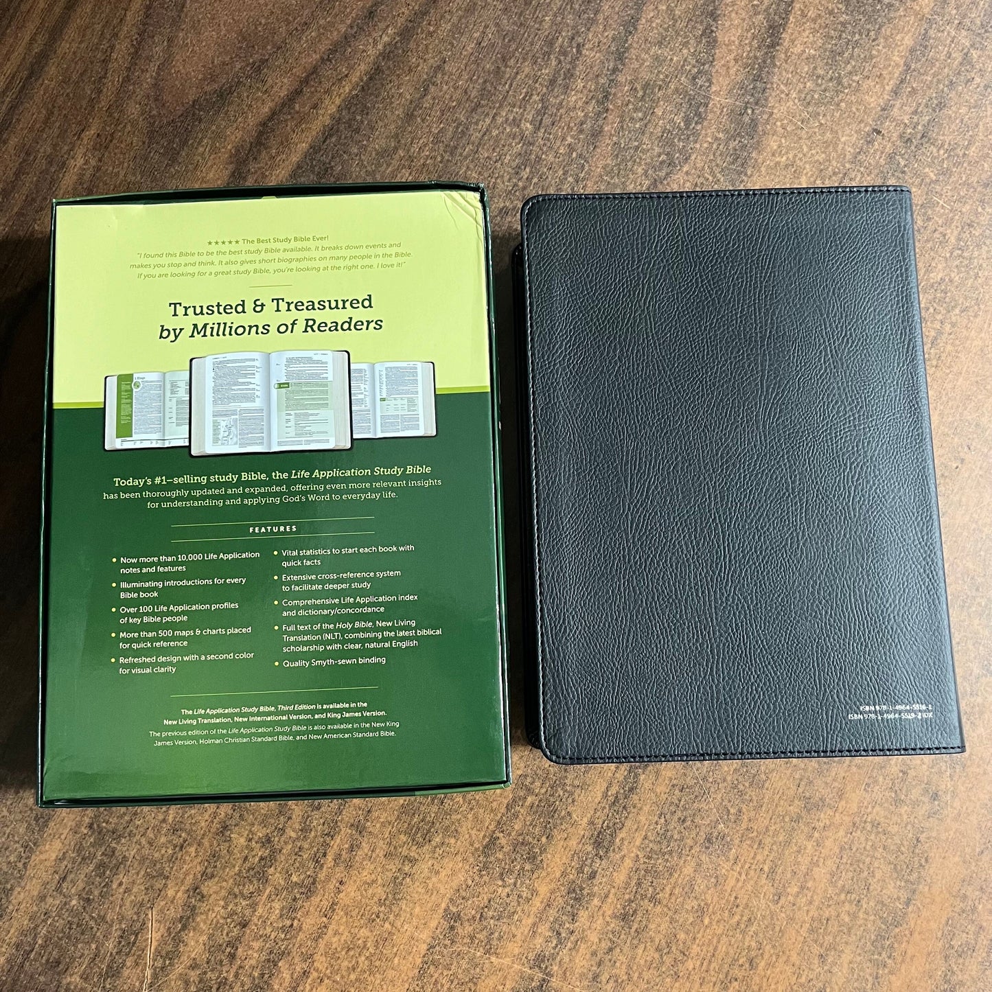 Personalized NLT Life Application Study Bible - Black / Onyx LeatherLike - Custom Imprinted with name, NLT Study Bible 9781496455161