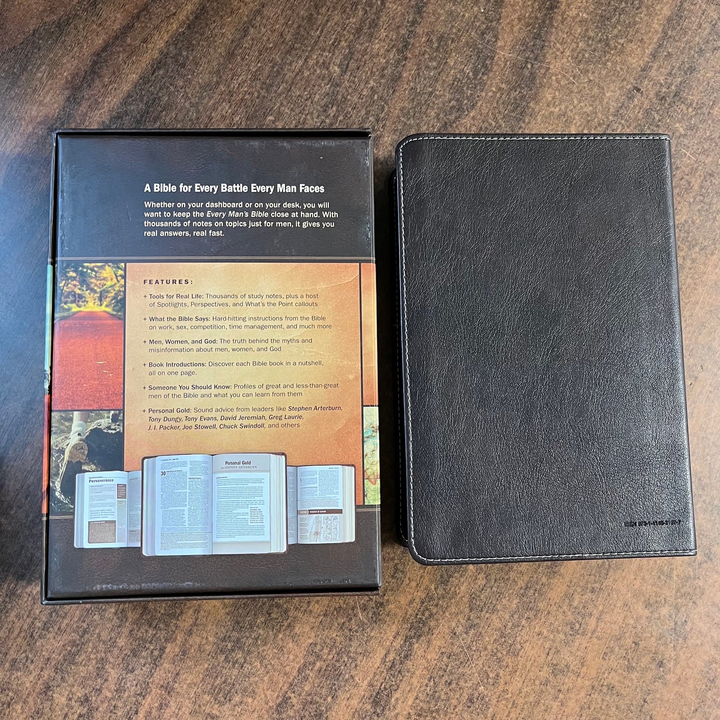Personalized NLT Every Mans Devotional Bible - Rustic Brown LeatherLike - Custom Imprinted, name engraved bible 9781414381077