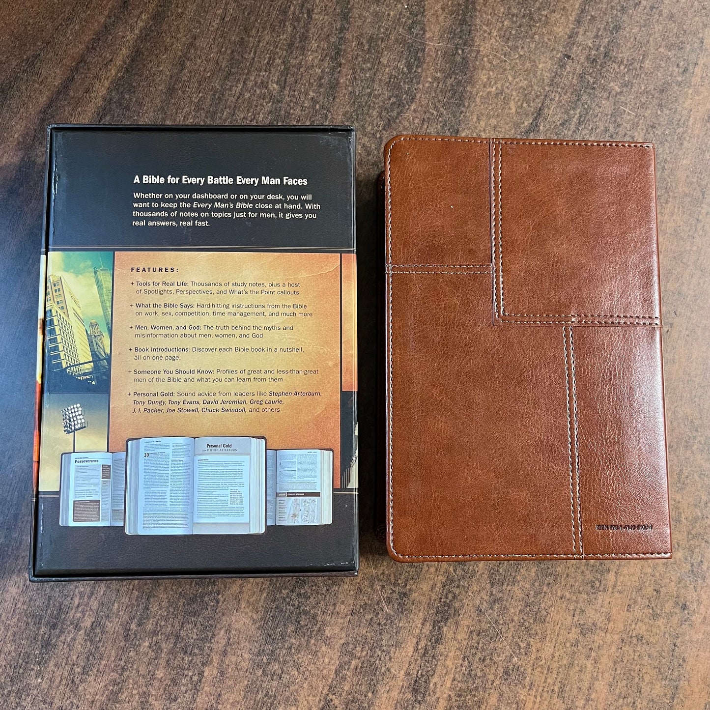 Personalized NLT Every Mans Devotional Bible - Brown LeatherLike - Custom Imprinted, name engraved bible 9781414381084