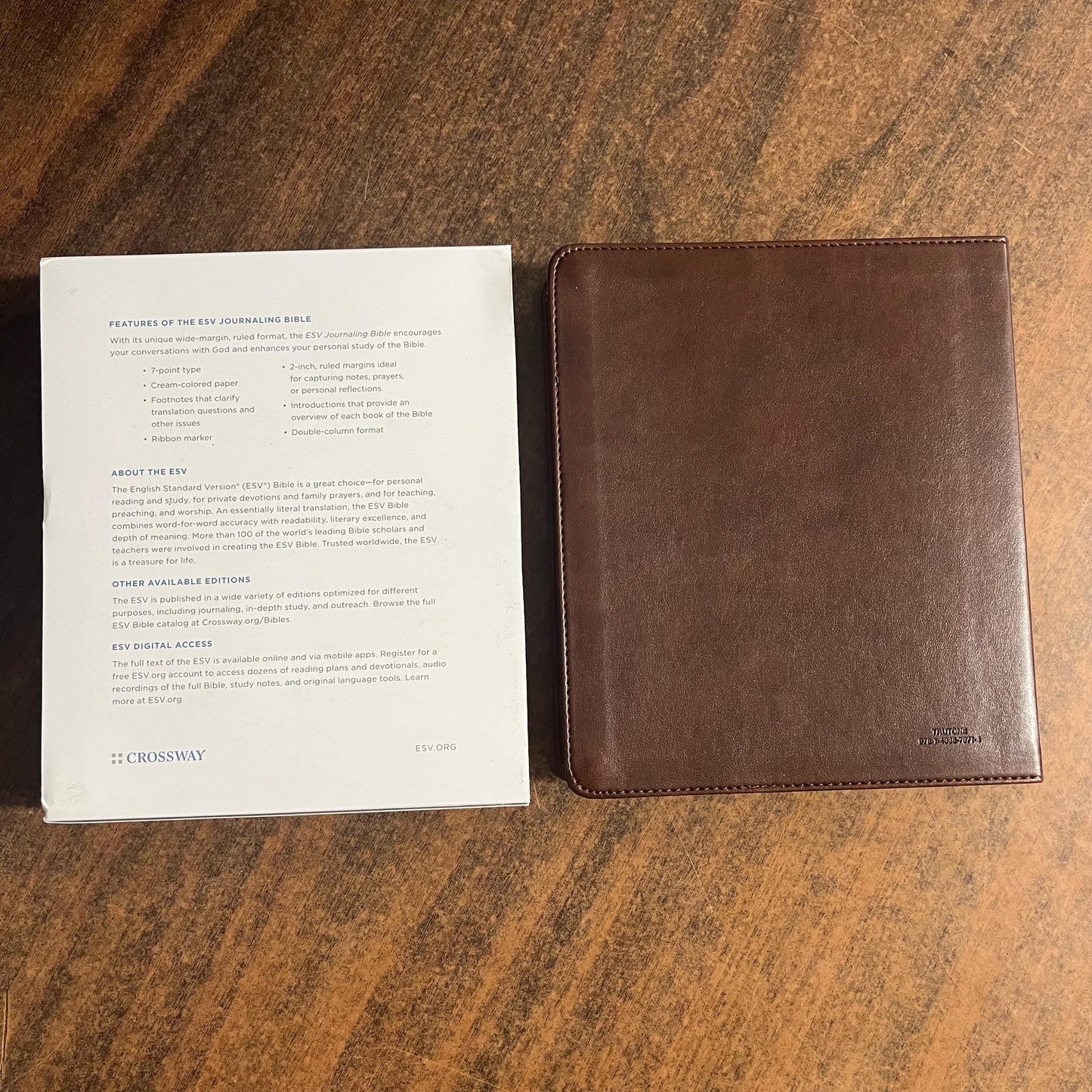 Personalized ESV Journaling Bible - Brown / Tan TruTone Cover Custom Imprinted with name, 9781433579714