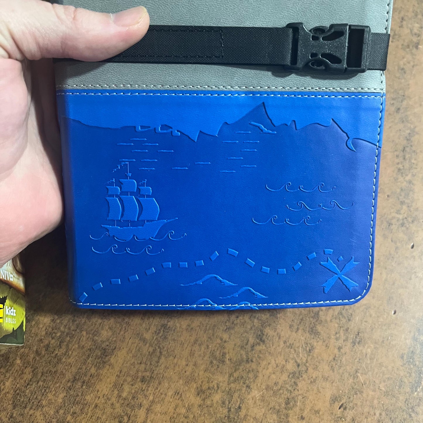 Personalizable NIV Adventure Bible - Gray / Blue Pirate Duotone, Custom Imprinted with name 9780310727538