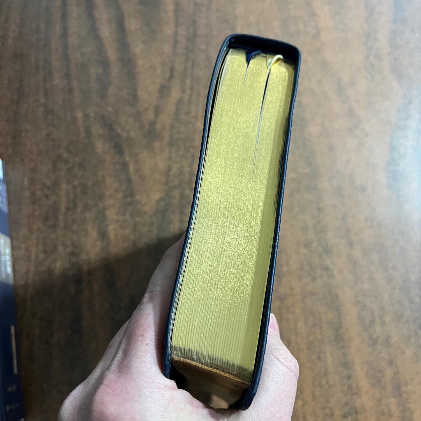 Personalized NASB Wide Margin Bible - Navy Genuine Leather, 1995 NASB Text, custom imprinted with a name engraved, isbn 9780310461104
