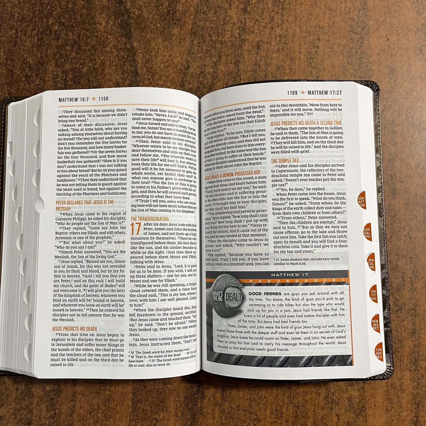 Personalized NIV Boys Bible Thumb Indexed - Brown Camo LeatherSoft - Custom Imprinted with a name, ages 8-12, 9780310462149