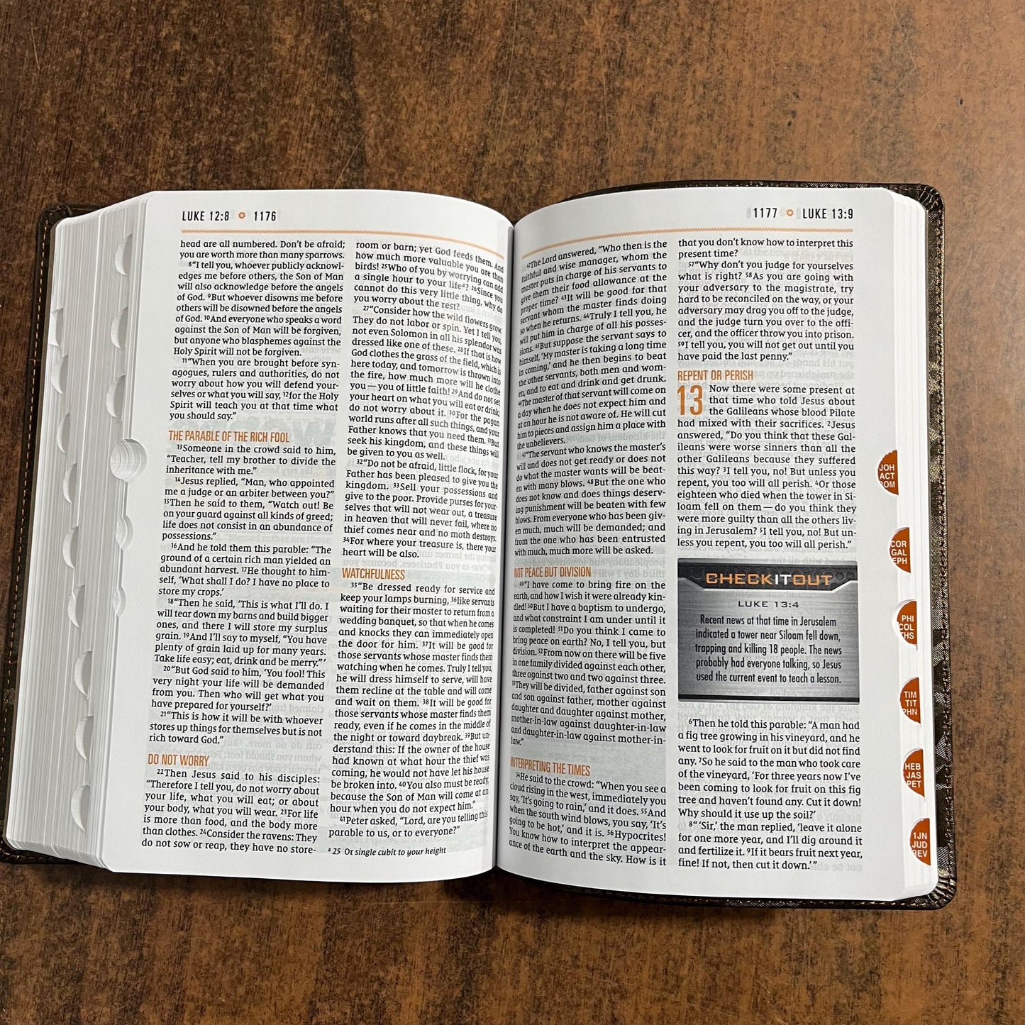 Personalized NIV Boys Bible Thumb Indexed - Brown Camo LeatherSoft - Custom Imprinted with a name, ages 8-12, 9780310462149