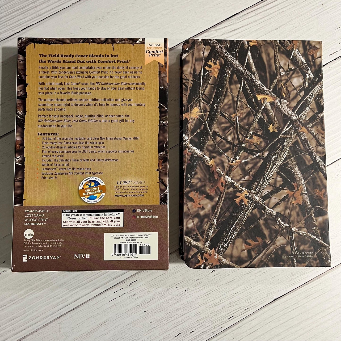 Personalized NIV Outdoorsman Bible - Camo Camouflage Duotone - Custom Imprinted with a name, ISBN 9780310454014, Thinline Size Bible