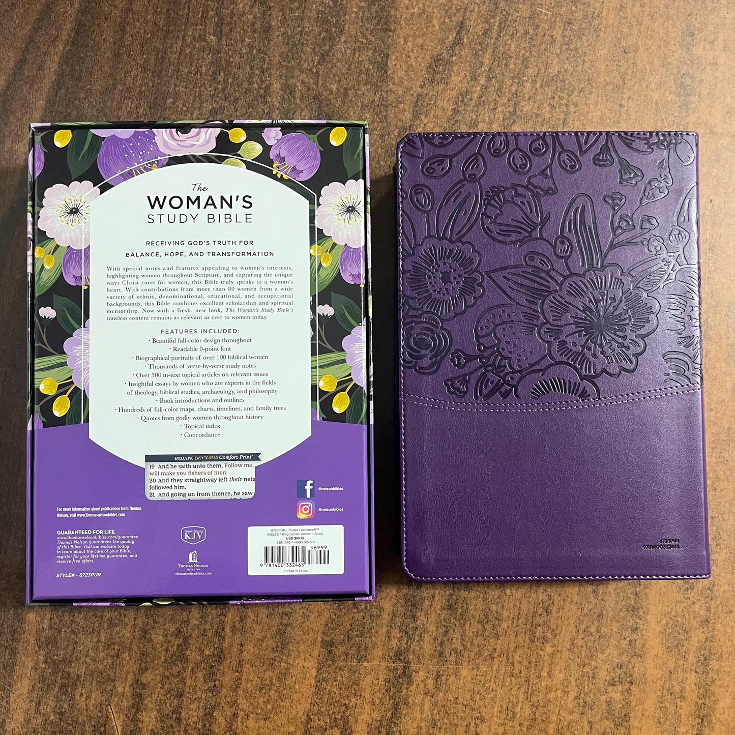 Personalized KJV Woman's Study Bible - Purple LeatherSoft - Custom Imprinted with name engraved, Thomas Nelson Publishers, 9781400332465