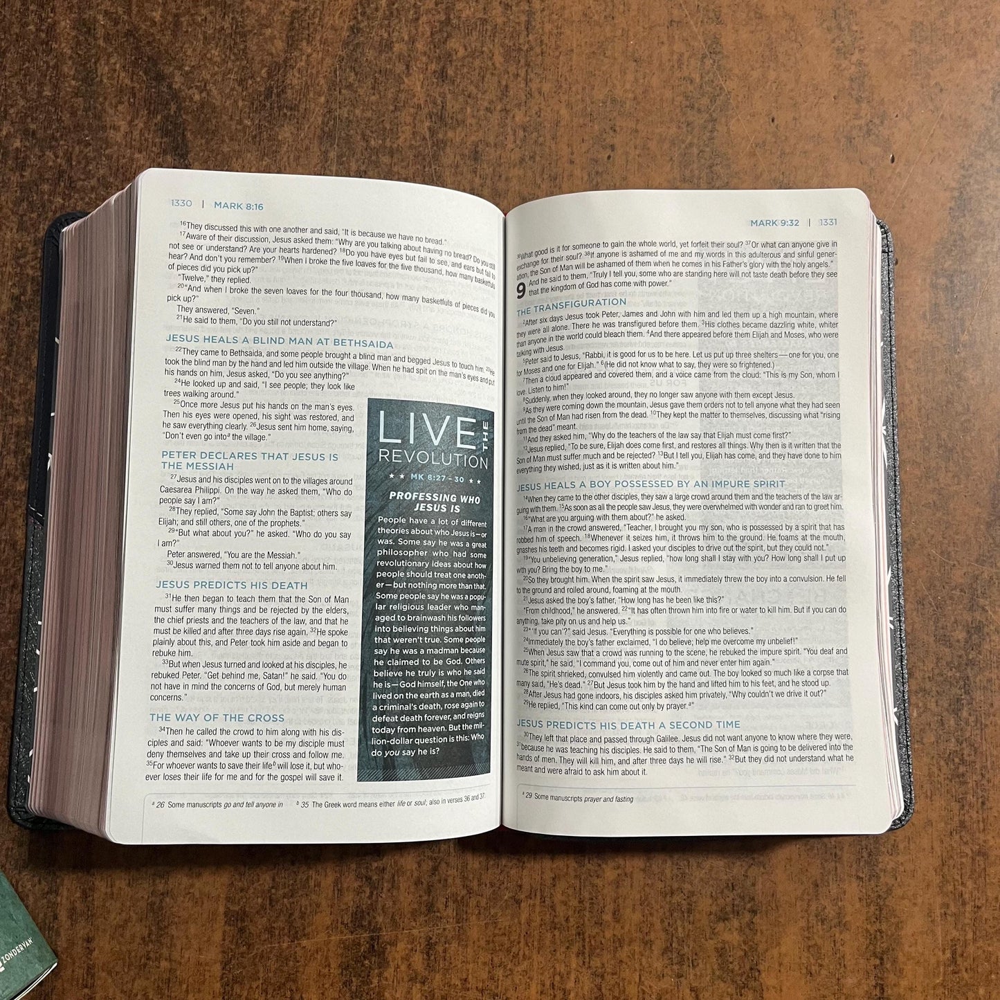 Personalized NIV Revolution Teen Study Bible - Charcoal / Navy DuoTone - Custom Imprinted with a name - 9780310080008