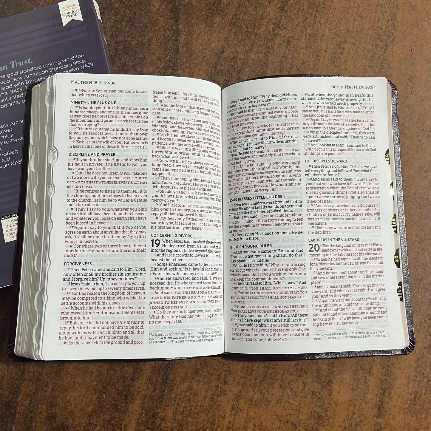 Personalized NASB Large Print Thinline Bible Thumb Indexed- Burgundy Bonded Leather - Custom Imprinted bible, nasb 1995, 9780310456377