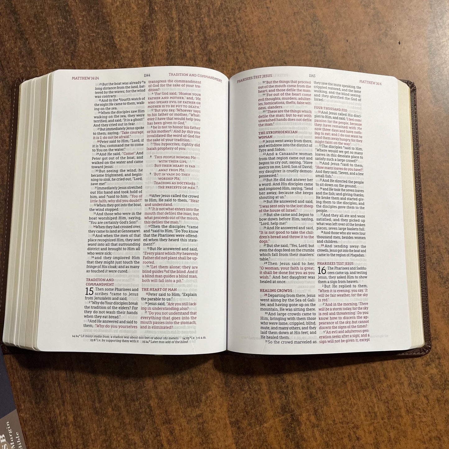 Personalized NASB Wide Margin Bible - Brown LeatherSoft, 1995 NASB Text, custom imprinted with a name engraved, isbn 9780310461081