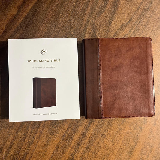 Personalized ESV Journaling Bible - Brown / Tan TruTone Cover Custom Imprinted with name, 9781433579714