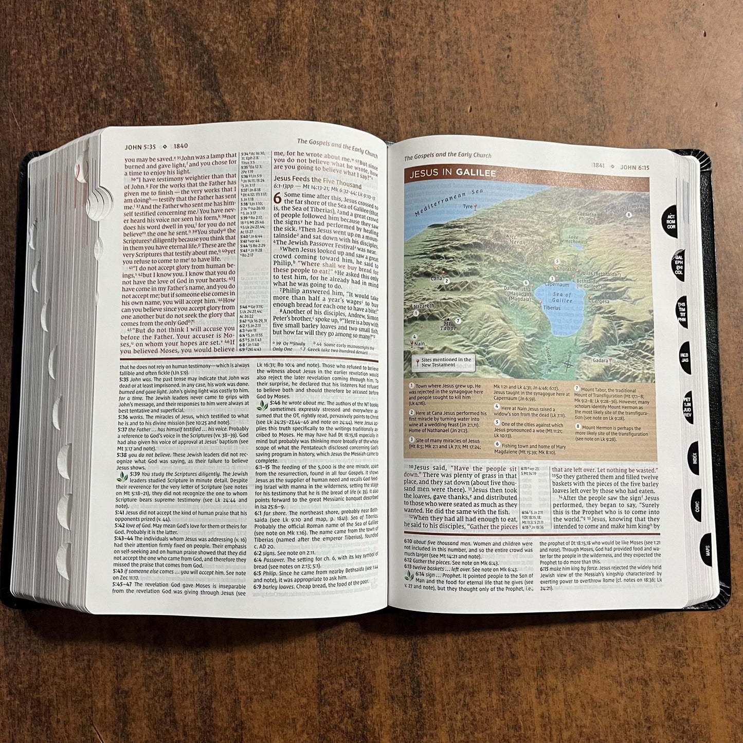 Personalizable NIV Study Bible Thumb Indexed - Black Bonded Leather - Custom Imprinted with a name, 9780310448983