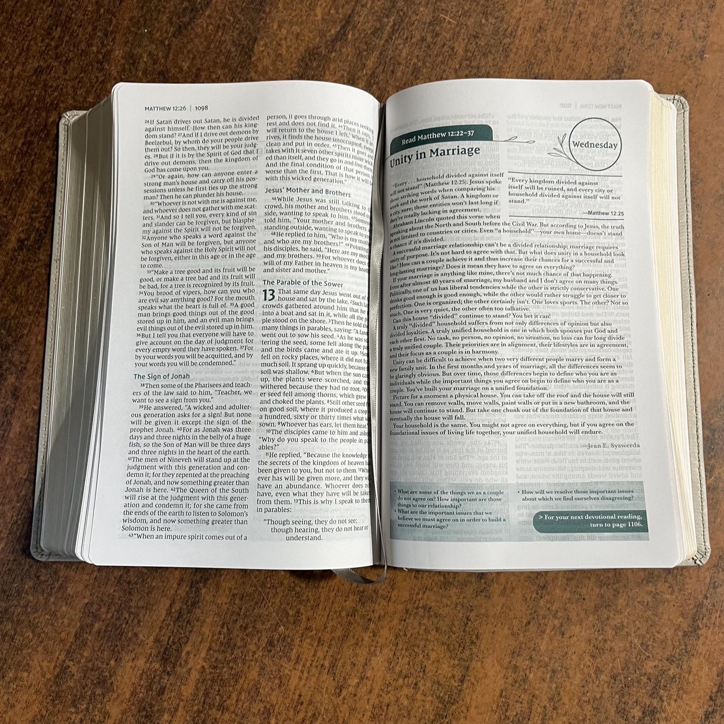 Personalized NIV Couples Devotional Bible - Stone LeatherSoft - Custom Imprinted, name engraved bible ISBN 9780310464044, (Marriage Bible)