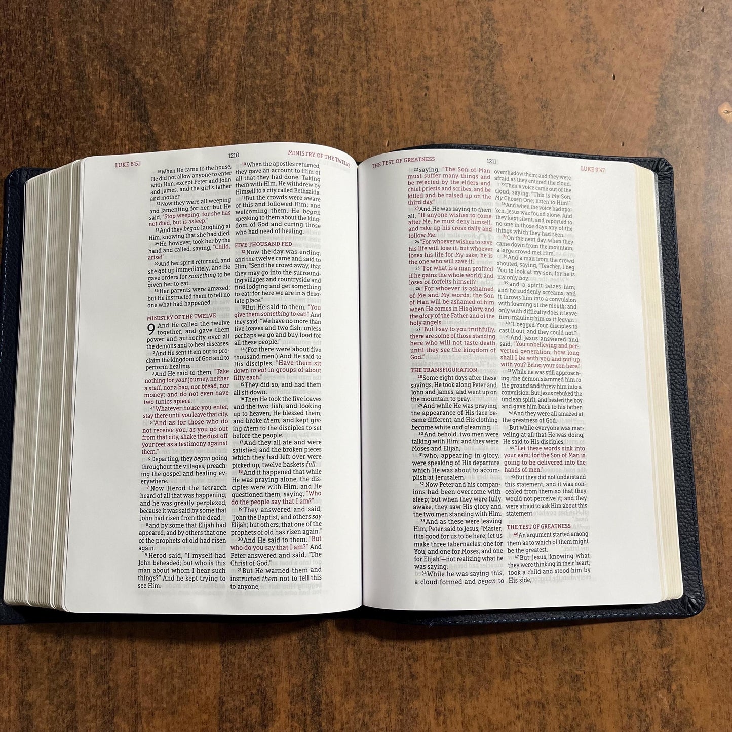 Personalized NASB Wide Margin Bible - Navy Genuine Leather, 1995 NASB Text, custom imprinted with a name engraved, isbn 9780310461104