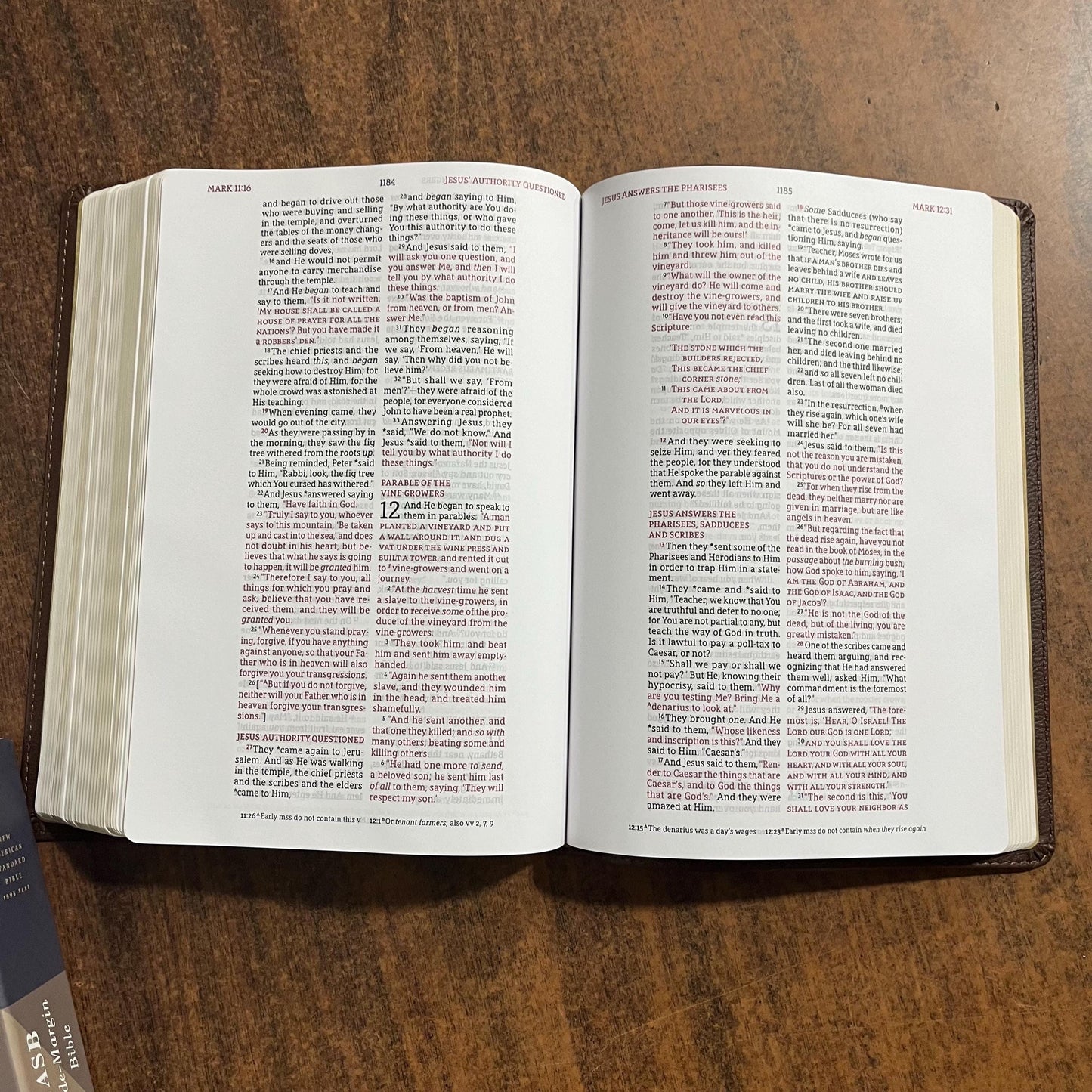 Personalized NASB Wide Margin Bible - Brown LeatherSoft, 1995 NASB Text, custom imprinted with a name engraved, isbn 9780310461081