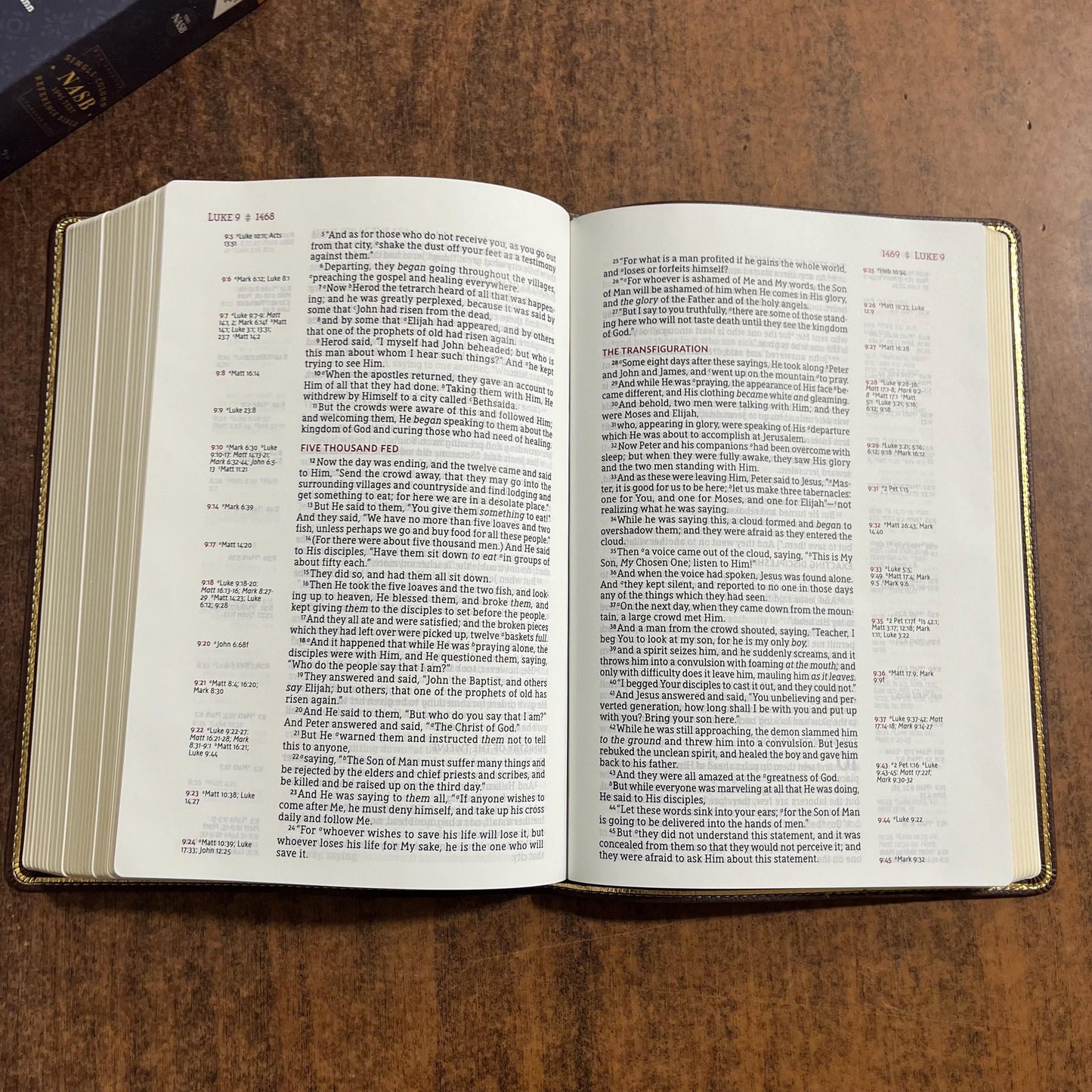 Personalized NASB Single Column Reference Bible - Brown LeatherSoft - Custom Imprinted with a name, 1995 NASB Text, 9780310451167