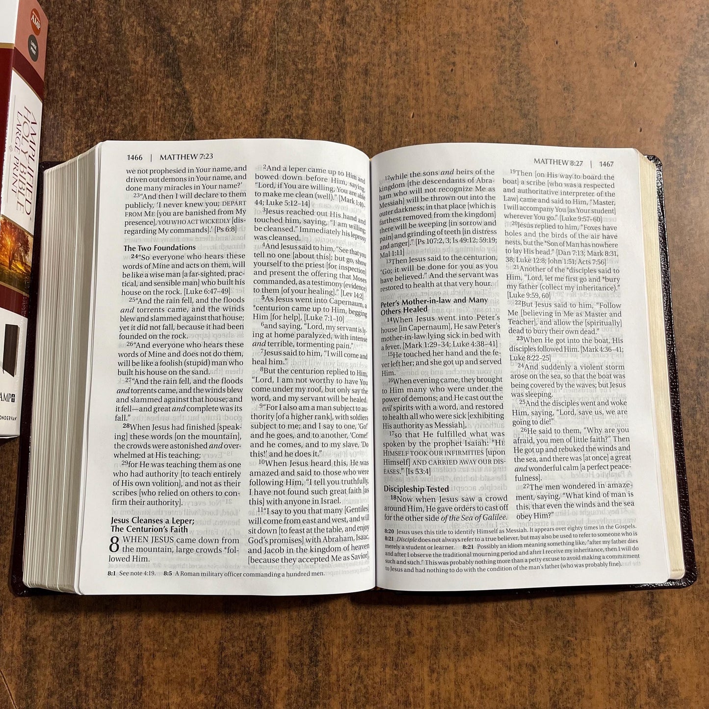 Personalized Amplified Large Print Bible - Burgundy Bonded Leather, custom imprinted with name, 9780310444053