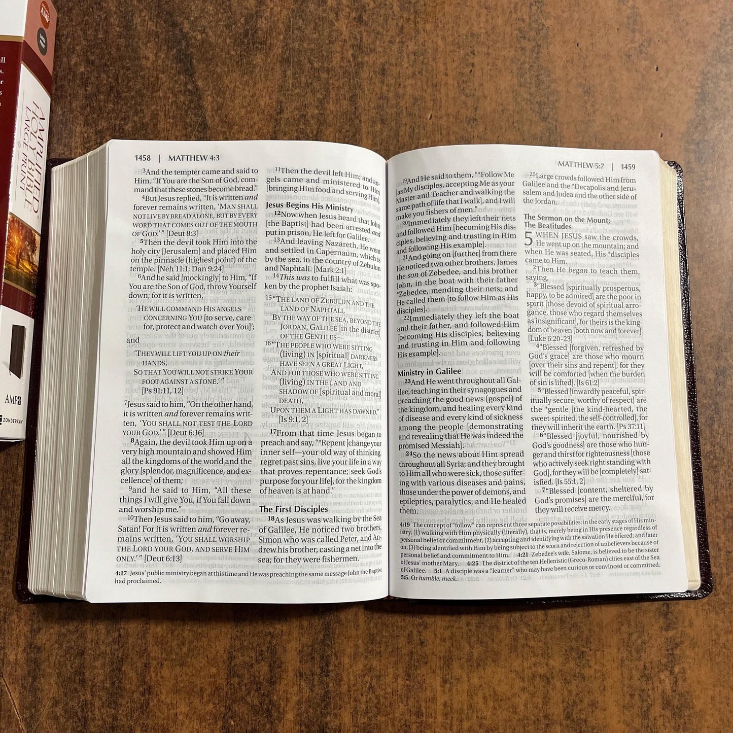 Personalized Amplified Large Print Bible - Burgundy Bonded Leather, custom imprinted with name, 9780310444053