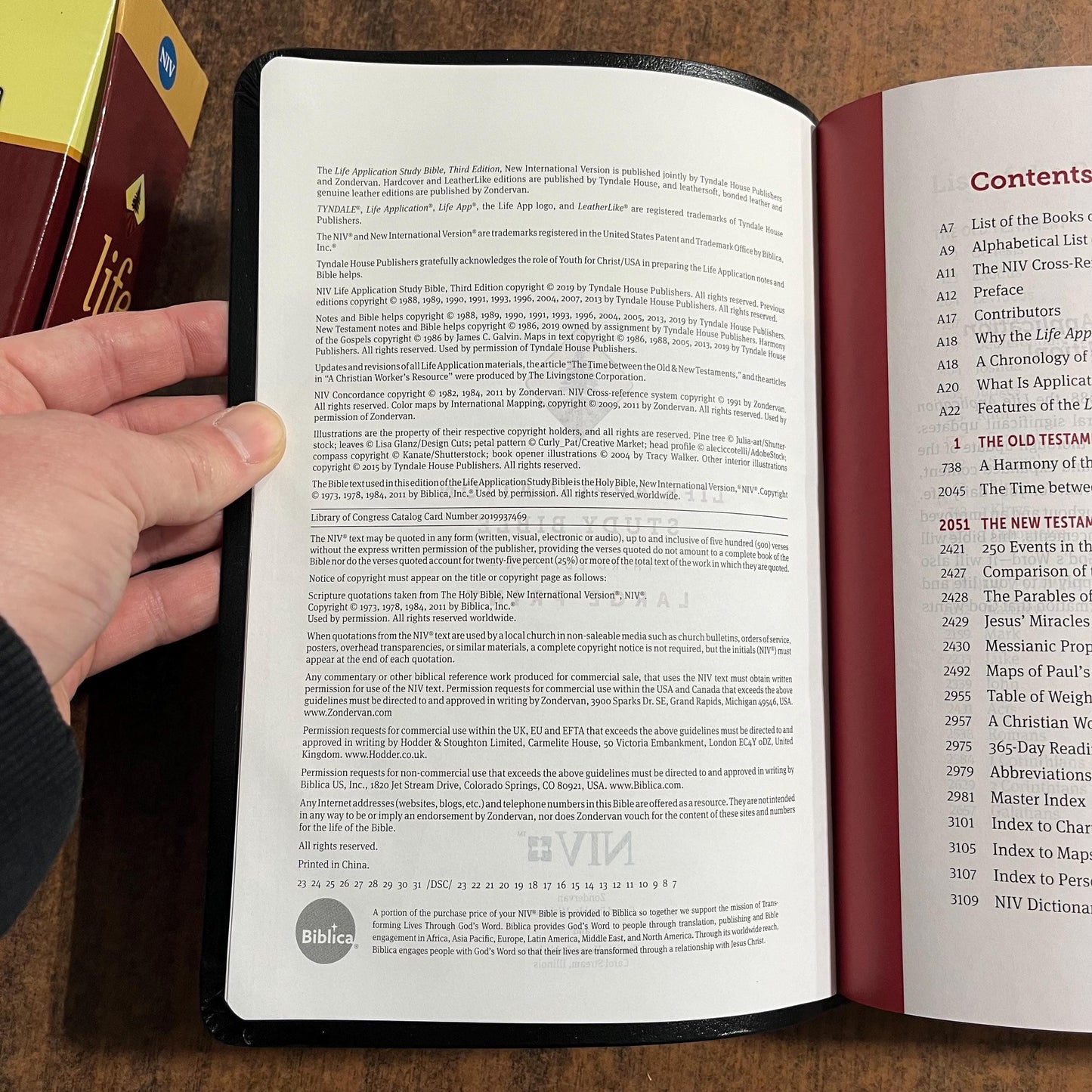 Personalized NIV Large Print Life Application Study Bible - Black Bonded Leather, Custom Imprinted with a name, 9780310452881
