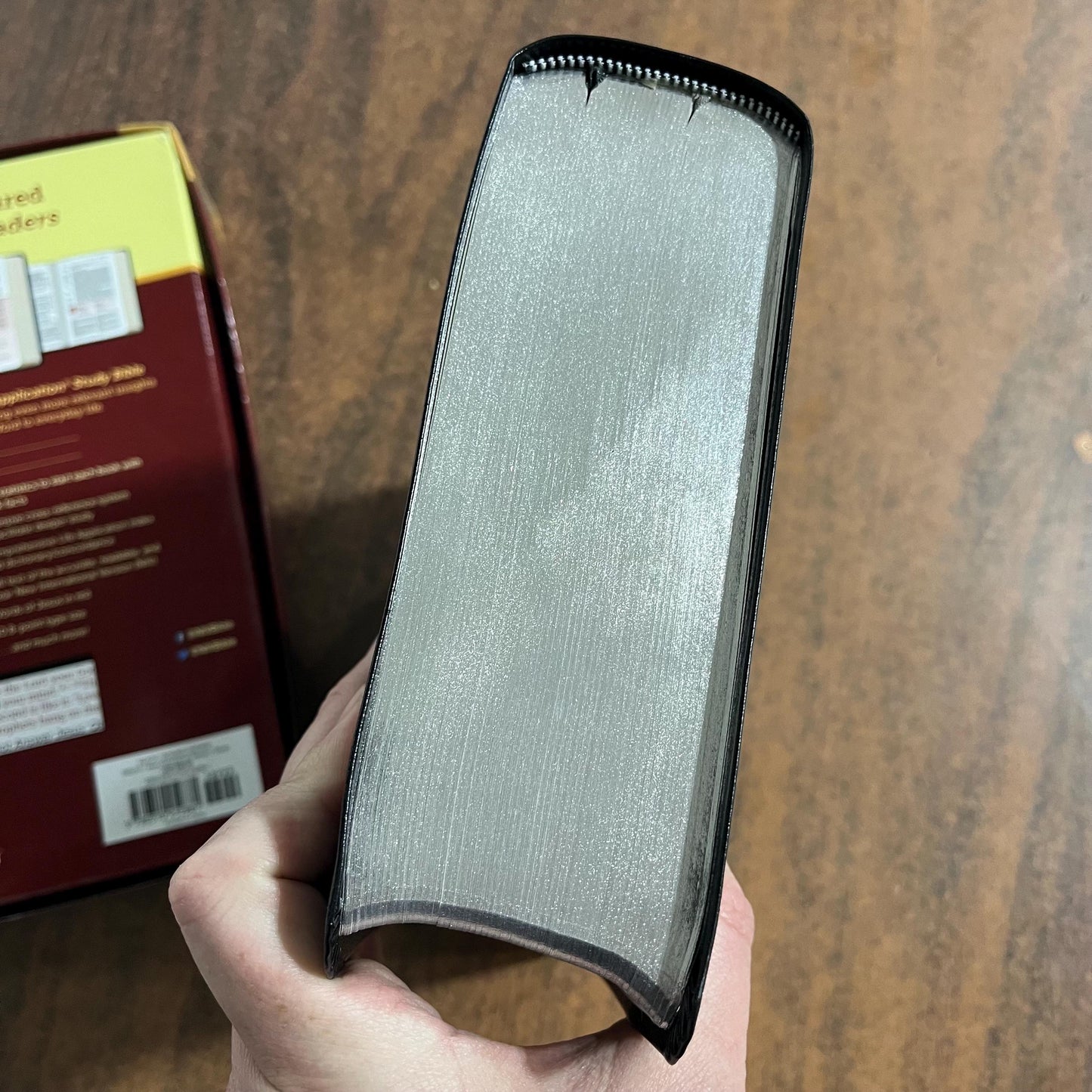 Personalized NIV Large Print Life Application Study Bible - Black Bonded Leather, Custom Imprinted with a name, 9780310452881