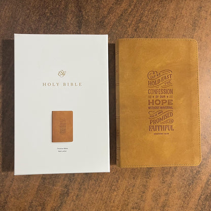 Personalized ESV Thinline Bible - Nubuck Caramel TruTone - Custom Imprinted with name engraved on cover - 9798874903558