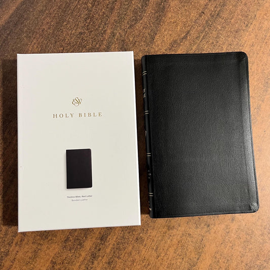 Personalized ESV Thinline Bible - Black Bonded Leather - Custom Imprinted with name 9798874903572