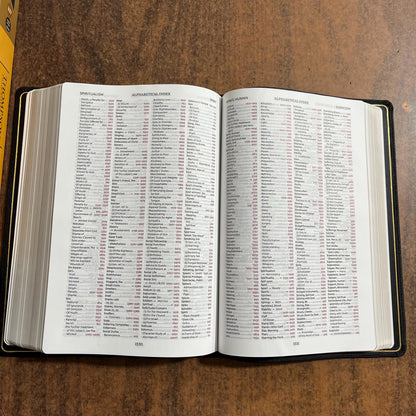 Personalized KJV Large Print Thompson Chain Reference Study Bible - Black Genuine Cowhide Leather, 9780310459187 (updated krikbride)