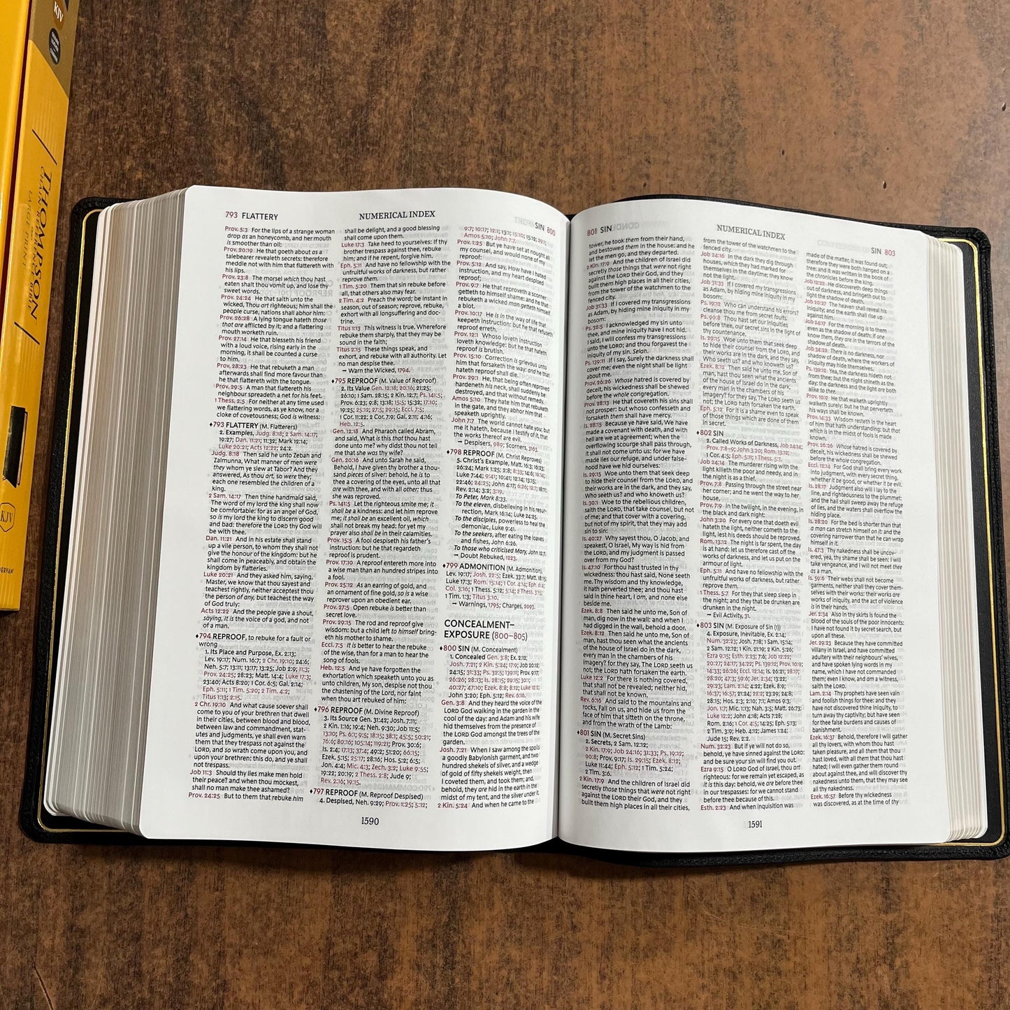 Personalized KJV Large Print Thompson Chain Reference Study Bible - Black Genuine Cowhide Leather, 9780310459187 (updated krikbride)