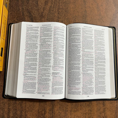 Personalized KJV Large Print Thompson Chain Reference Study Bible - Black Genuine Cowhide Leather, 9780310459187 (updated krikbride)