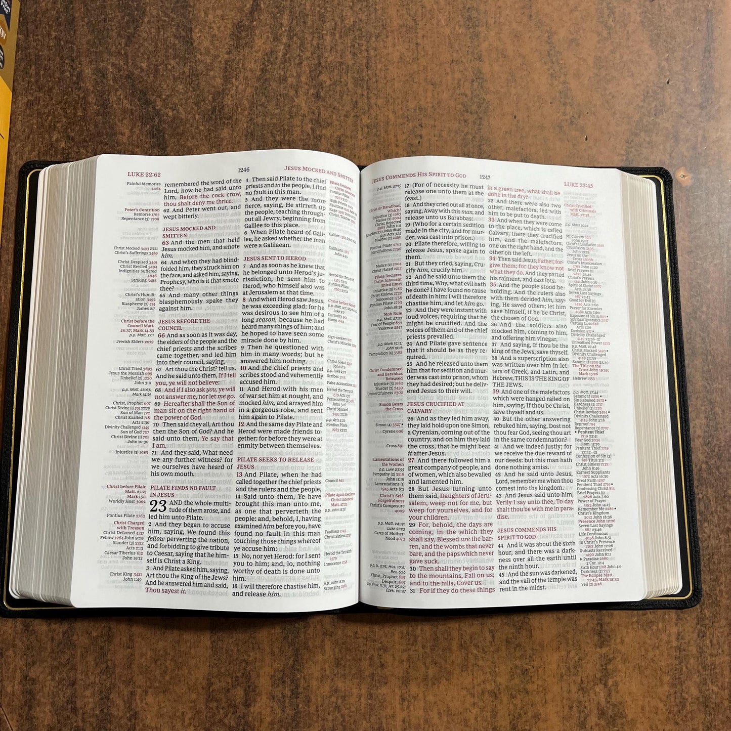 Personalized KJV Large Print Thompson Chain Reference Study Bible - Black Genuine Cowhide Leather, 9780310459187 (updated krikbride)