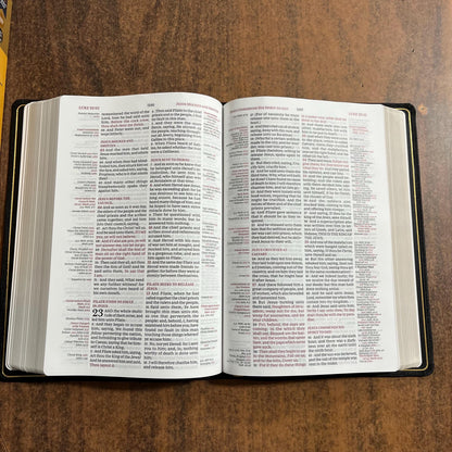 Personalized KJV Large Print Thompson Chain Reference Study Bible - Black Genuine Cowhide Leather, 9780310459187 (updated krikbride)