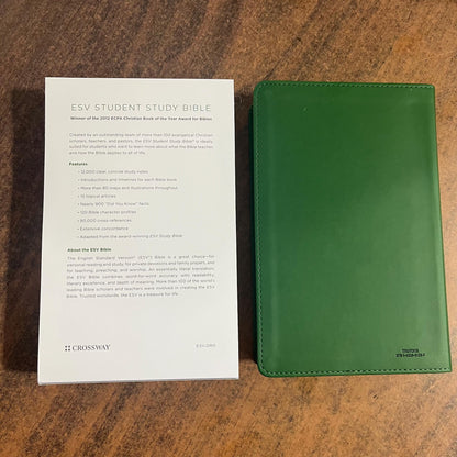 Personalized ESV Student Study Bible - Green Trutone, Mosaic Cross -  Custom Imprinted