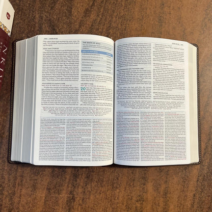 Personalized NKJV Study Bible - Brown Genuine Leather - Custom Imprinted with name, 9780785220701