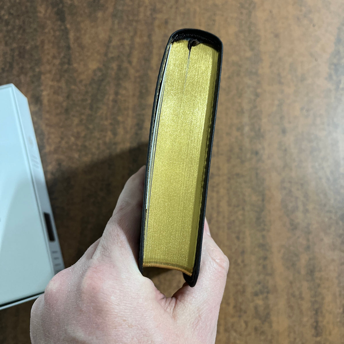 Personalized ESV Large Print Compact Bible - Deep Brown Genuine Buffalo Leather  Custom Imprinted, ISBN 9798874902926 20spaces