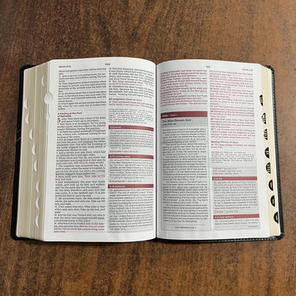 Personalized KJV Word Study Reference Bible Thumb Indexed - Black Bonded Leather, custom imprinted with a name, 9780785294962 20spaces