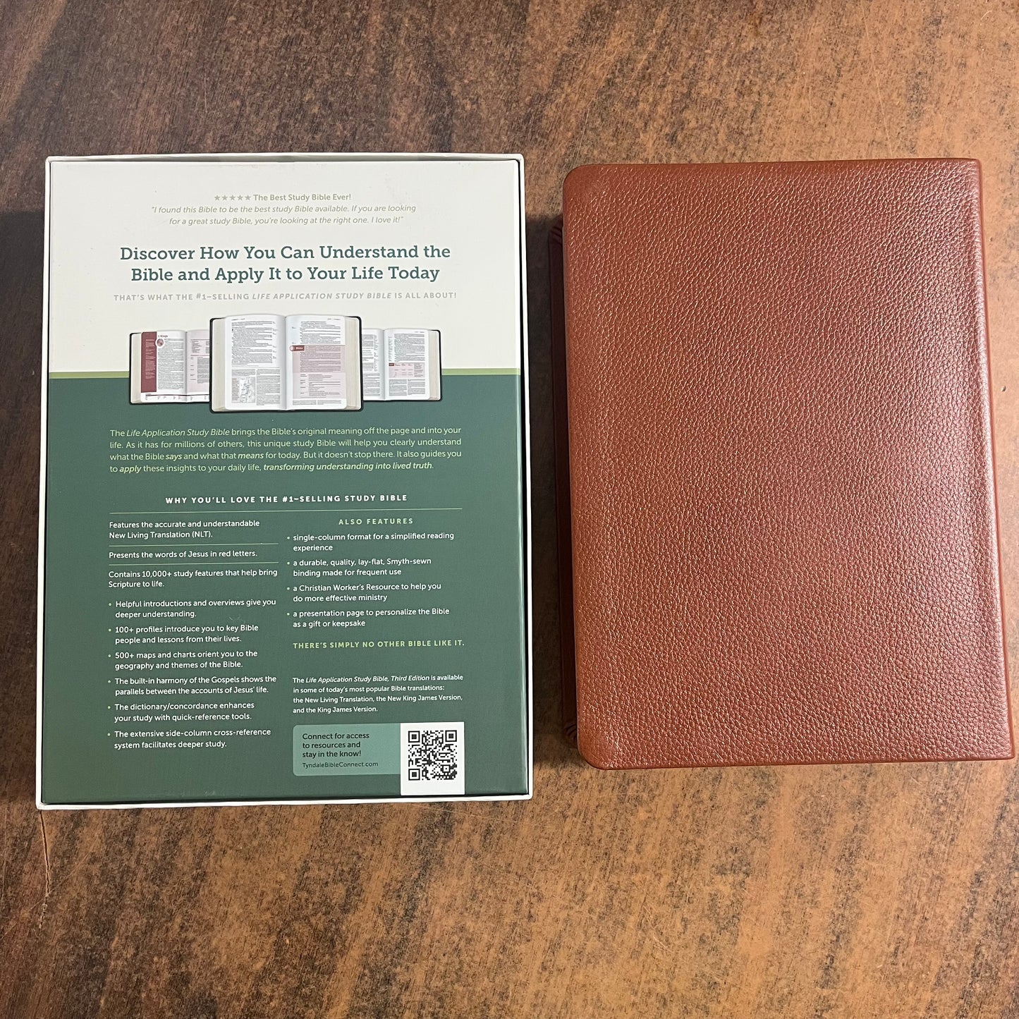 Personalized NLT Life Application Study Bible - Brown Genuine Leather - Custom Imprinted with a name, New Living Translation 9781496479020