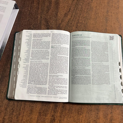 Personalized Mens Bible, CSB Men of Character Study Bible Thumb Indexed, Green LeatherTouch, Custom Imprinted engraved