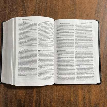 Personalized Parallel Bible - NIV / KJV / NASB 1995 / Amplified - Black LeatherSoft Cover, Custom Imprinted with name 9780310446897