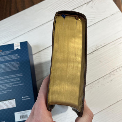 Personalized NIV Study Bible - Brown Genuine Calfskin Leather - Custom imprinted with a name, 9780310465805